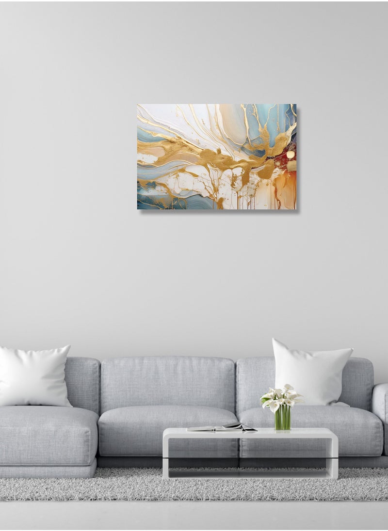 Printed Abstract Painting Canvas Artwork on Cotton Canvas with Wooden Stretcher – Wall Mount Friendly, Includes Hooks and Screws, Available in Sizes: 40x40, 60x40, 80x60, 80x120, 100x100, 100x150