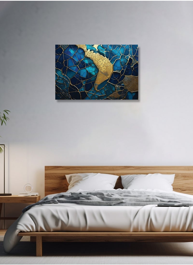 Printed Mosaic Pattern Canvas Artwork on Cotton Canvas with Wooden Stretcher – Wall Mount Friendly, Includes Hooks and Screws, Available in Sizes: 40x40, 60x40, 80x60, 80x120, 100x100, 100x150