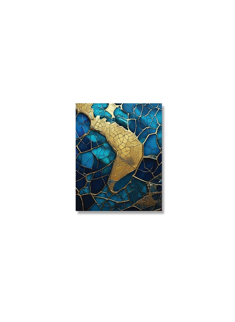 Printed Mosaic Pattern Canvas Artwork on Cotton Canvas with Wooden Stretcher – Wall Mount Friendly, Includes Hooks and Screws, Available in Sizes: 40x40, 60x40, 80x60, 80x120, 100x100, 100x150