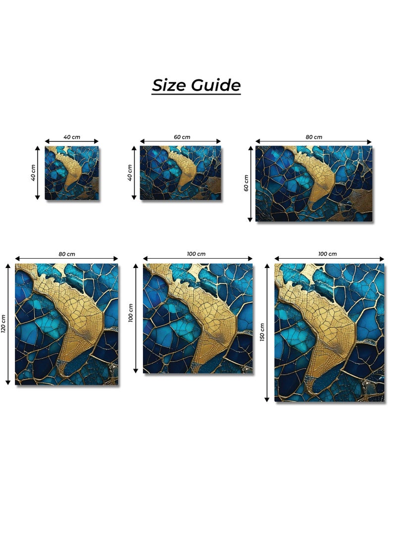 Printed Mosaic Pattern Canvas Artwork on Cotton Canvas with Wooden Stretcher – Wall Mount Friendly, Includes Hooks and Screws, Available in Sizes: 40x40, 60x40, 80x60, 80x120, 100x100, 100x150