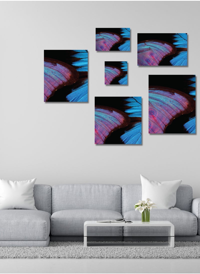 Printed Butterfly Pattern Canvas Artwork on Cotton Canvas with Wooden Stretcher – Wall Mount Friendly, Includes Hooks and Screws, Available in Sizes: 40x40, 60x40, 80x60, 80x120, 100x100, 100x150