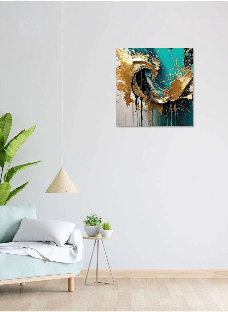 Printed Abstract Painting Canvas Artwork on Cotton Canvas with Wooden Stretcher – Wall Mount Friendly, Includes Hooks and Screws, Available in Sizes: 40x40, 60x40, 80x60, 80x120, 100x100, 100x150