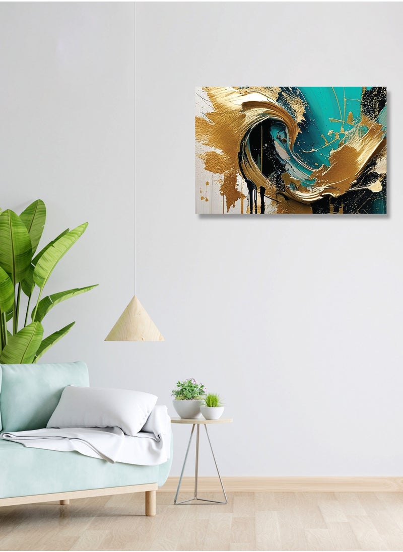 Printed Abstract Painting Canvas Artwork on Cotton Canvas with Wooden Stretcher – Wall Mount Friendly, Includes Hooks and Screws, Available in Sizes: 40x40, 60x40, 80x60, 80x120, 100x100, 100x150