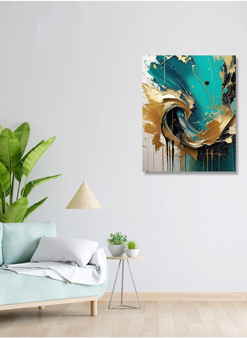 Printed Abstract Painting Canvas Artwork on Cotton Canvas with Wooden Stretcher – Wall Mount Friendly, Includes Hooks and Screws, Available in Sizes: 40x40, 60x40, 80x60, 80x120, 100x100, 100x150