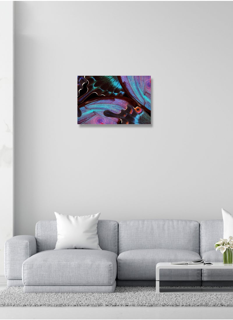 Printed Abstract Butterfly Pattern Canvas Artwork on Cotton Canvas with Wooden Stretcher – Wall Mount Friendly, Includes Hooks and Screws, Available in Sizes: 40x40, 60x40, 80x60, 80x120, 100x100, 100x150