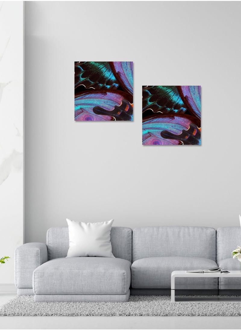 Printed Abstract Butterfly Pattern Canvas Artwork on Cotton Canvas with Wooden Stretcher – Wall Mount Friendly, Includes Hooks and Screws, Available in Sizes: 40x40, 60x40, 80x60, 80x120, 100x100, 100x150