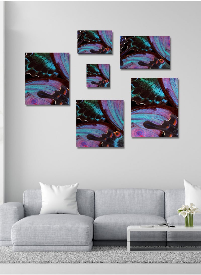 Printed Abstract Butterfly Pattern Canvas Artwork on Cotton Canvas with Wooden Stretcher – Wall Mount Friendly, Includes Hooks and Screws, Available in Sizes: 40x40, 60x40, 80x60, 80x120, 100x100, 100x150