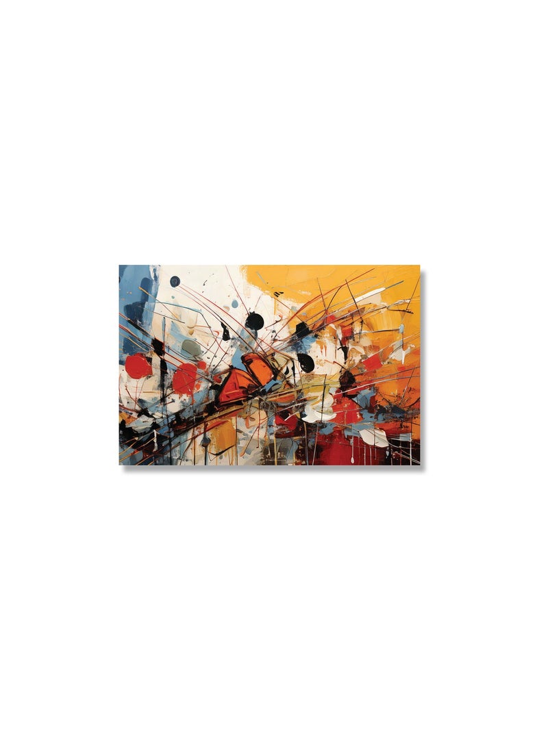 Abstract Canvas Artwork on Cotton Canvas with Wooden Stretcher – Wall Mount Friendly, Includes Hooks and Screws, Available in Sizes: 40x40, 60x40, 80x60, 80x120, 100x100, 100x150