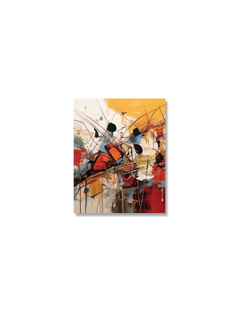 Abstract Canvas Artwork on Cotton Canvas with Wooden Stretcher – Wall Mount Friendly, Includes Hooks and Screws, Available in Sizes: 40x40, 60x40, 80x60, 80x120, 100x100, 100x150