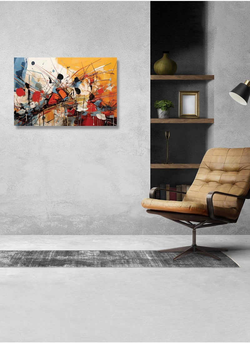 Abstract Canvas Artwork on Cotton Canvas with Wooden Stretcher – Wall Mount Friendly, Includes Hooks and Screws, Available in Sizes: 40x40, 60x40, 80x60, 80x120, 100x100, 100x150