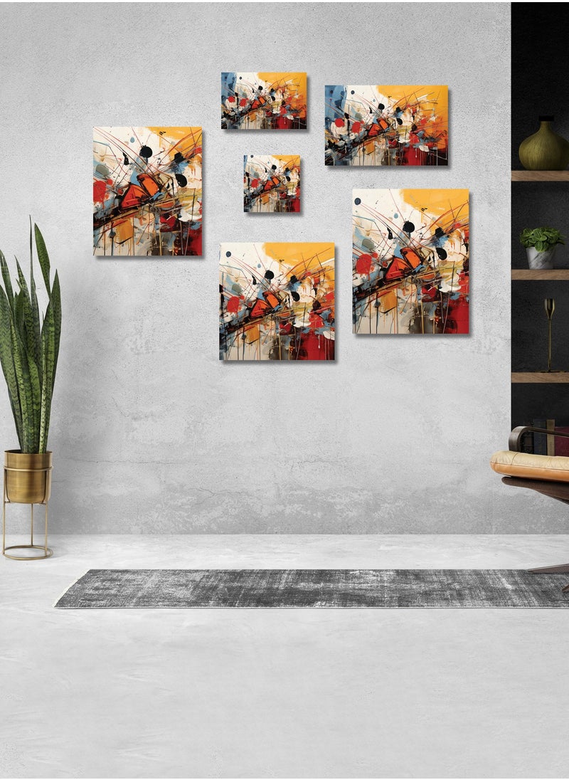 Abstract Canvas Artwork on Cotton Canvas with Wooden Stretcher – Wall Mount Friendly, Includes Hooks and Screws, Available in Sizes: 40x40, 60x40, 80x60, 80x120, 100x100, 100x150