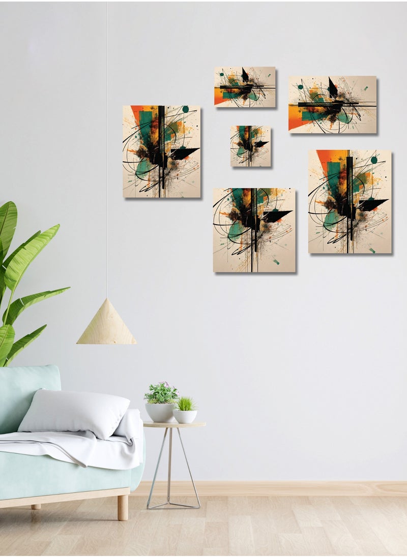 Abstract Canvas Artwork on Cotton Canvas with Wooden Stretcher – Wall Mount Friendly, Includes Hooks and Screws, Available in Sizes: 40x40, 60x40, 80x60, 80x120, 100x100, 100x150