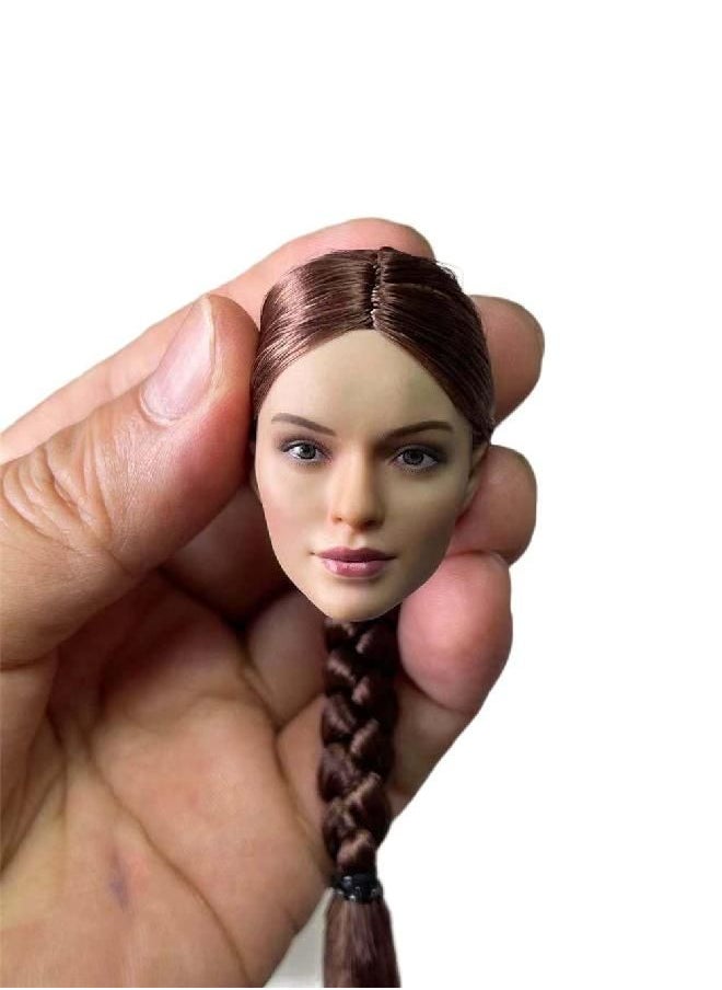 1/6 Scale Female Head Sculpt,Girl Soldier Braid Hair Head Carved for 12'' Phicen TBLeague VC Action Figure