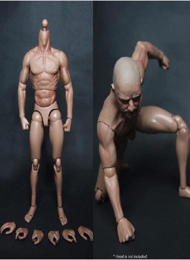 12'' Muscular Body,Male Flexible Action Figure Body Doll for 1:6 Scale Head Sculpt Carved