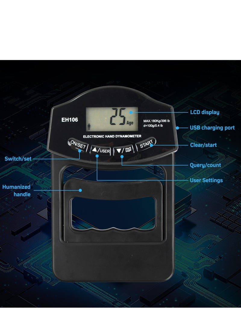 Grip Strength Tester Hand Grip Dynamometer Grip Tester Grip Strength Dynamometer for Sports/Fitness