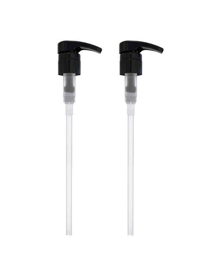 Universal Dispensing Pump, Perfect For Shampoo & Conditioner 1 L (33.8 Oz) - Fits Most Bottles Or Any Refillable Bottles From 12Oz To 33.8Oz With 28/410 Neck Size, Black (Pack Of 2)