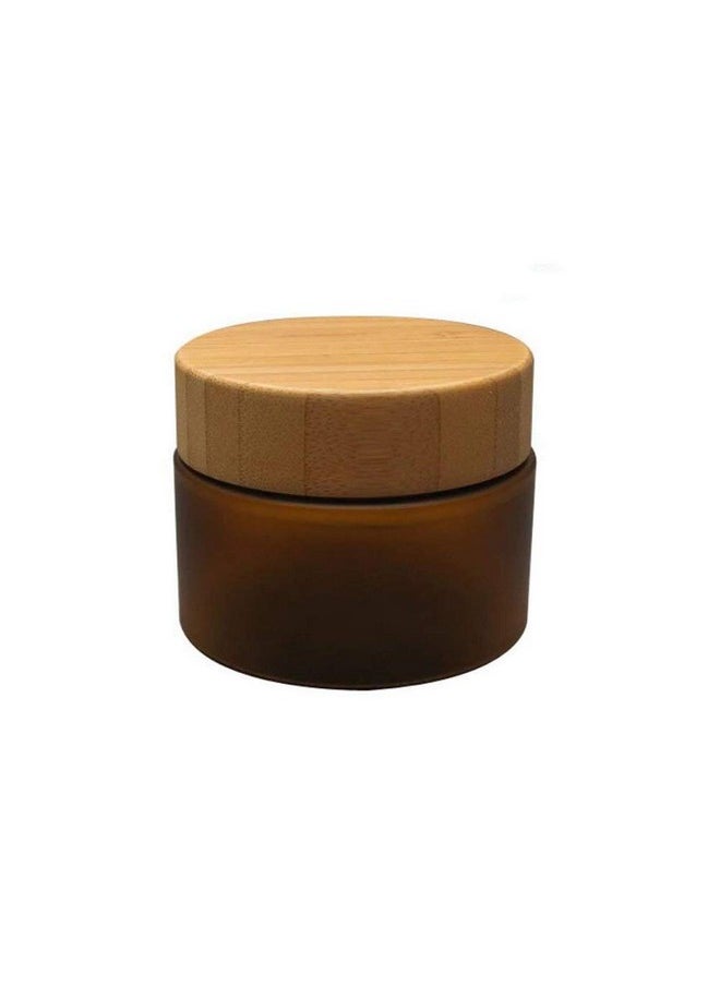 150Ml 5Oz Empty Amber Pet Plastic Cosmetic Container Case With Natural Bamboo Cap Cream Lotion Box Ointments Bottle Food Bottle Makeup Pot Jar