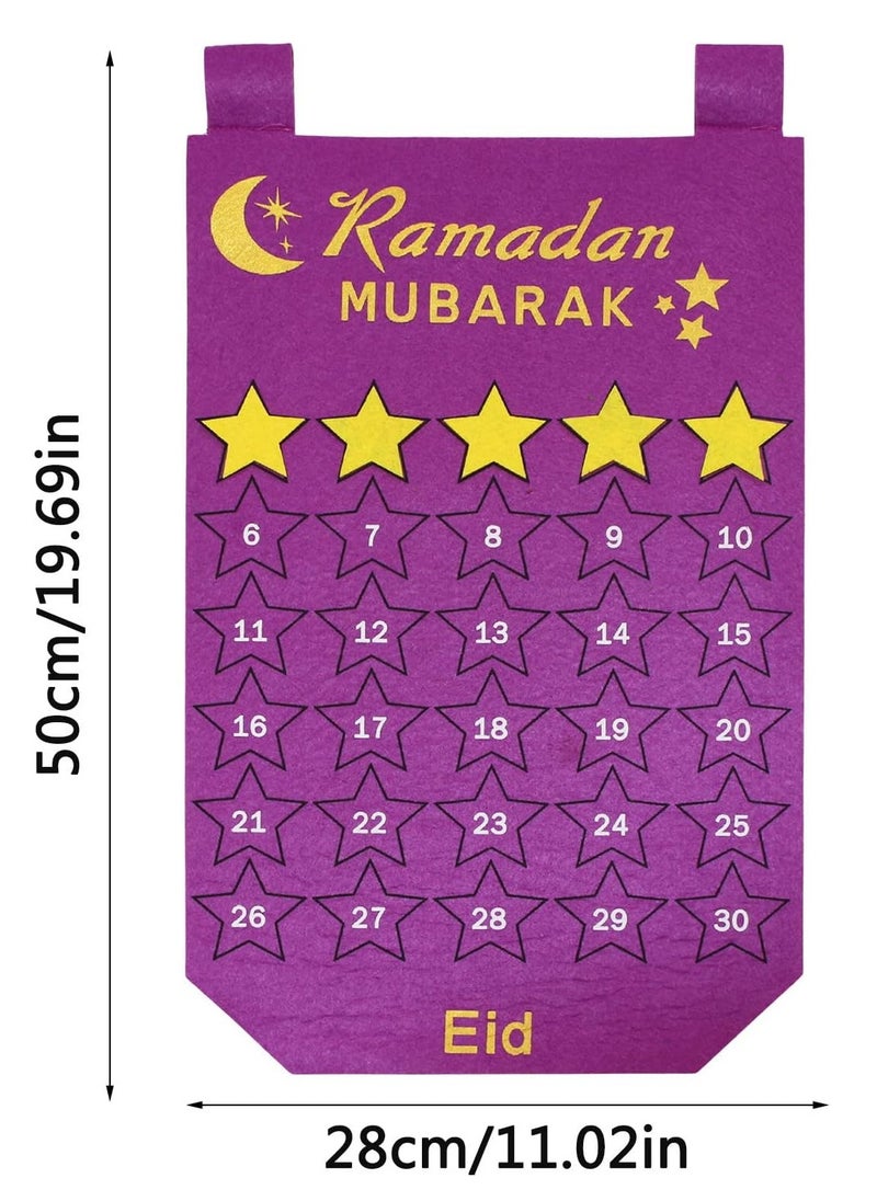 Eid Mubarak Ramadan Calendar Kareem Purple/Golden