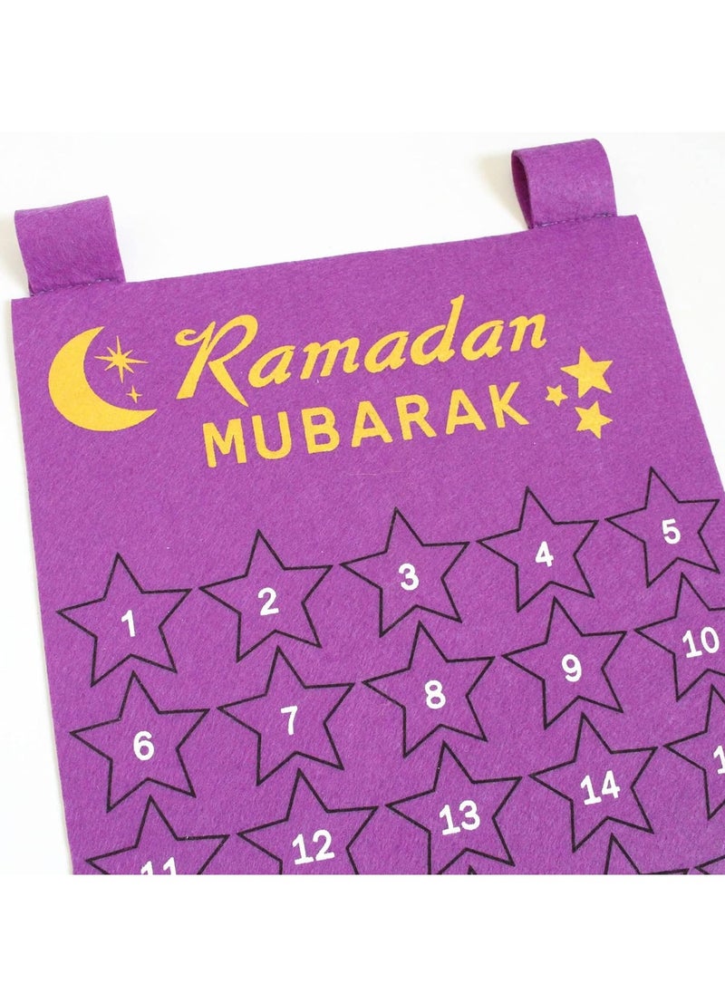 Eid Mubarak Ramadan Calendar Kareem Purple/Golden