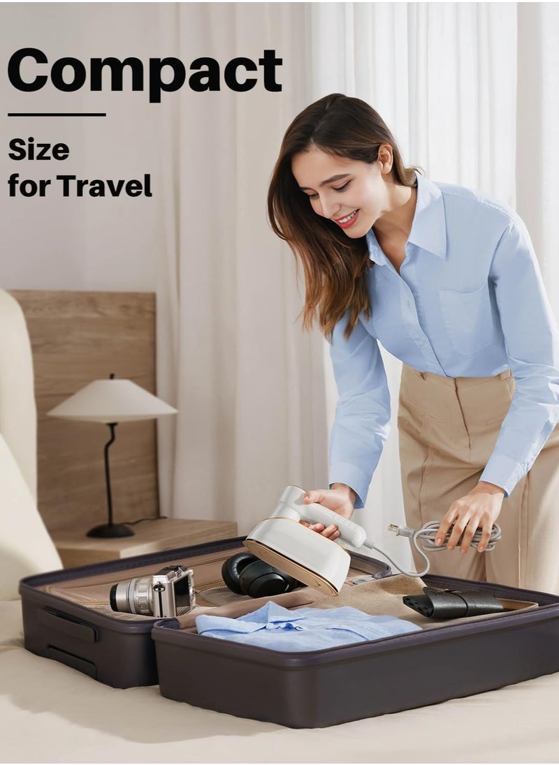 Travel Steamer Iron For Clothes 1200W Portable Handheld Steamer Iron 4 Mode With LCD Display 10s Fast Heating 180° Swivel Handle Powerful Wrinkle Remover Garment Steamer For Home Dorm Travel