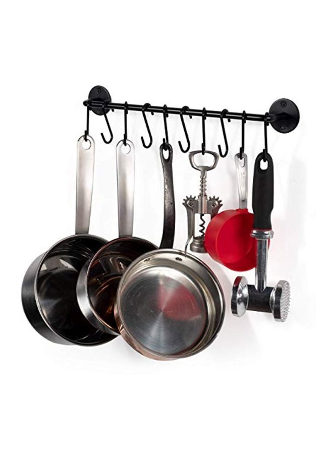 Rail Pot Pan Lid Organizer Black 16x2x2inch