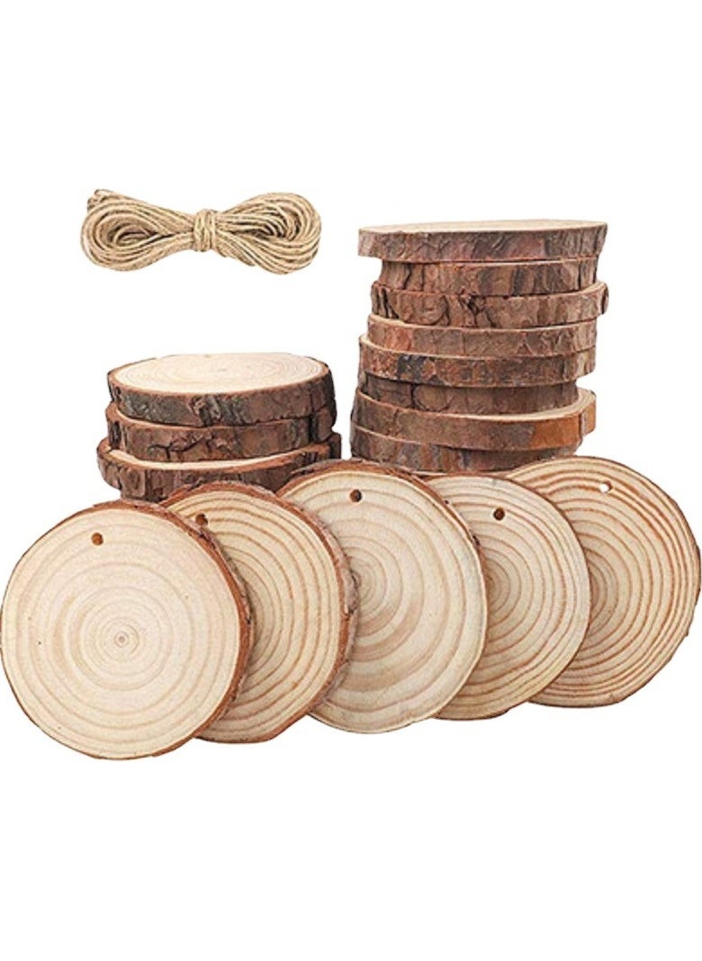 【5-6CM】50PCS Wooden Original Ecology Unpeeled Cedarwood Round Chip Manual DIY Home Decoration Artware Burlywood 20.0x14.0x8.0cm