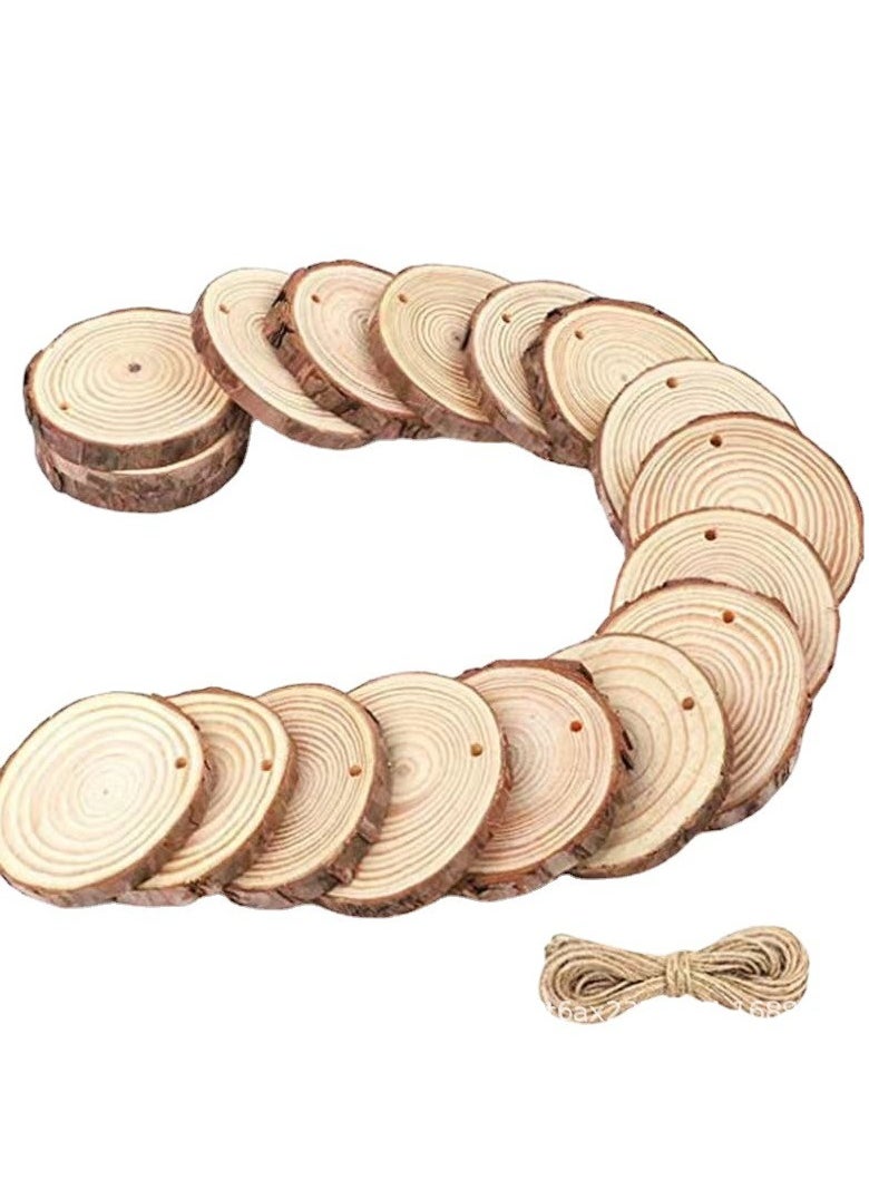 【5-6CM】50PCS Wooden Original Ecology Unpeeled Cedarwood Round Chip Manual DIY Home Decoration Artware Burlywood 20.0x14.0x8.0cm