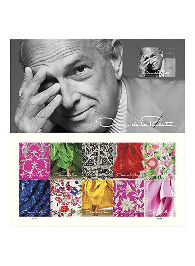 11-Piece 2017 Oscar De La Renta Postage Stamps