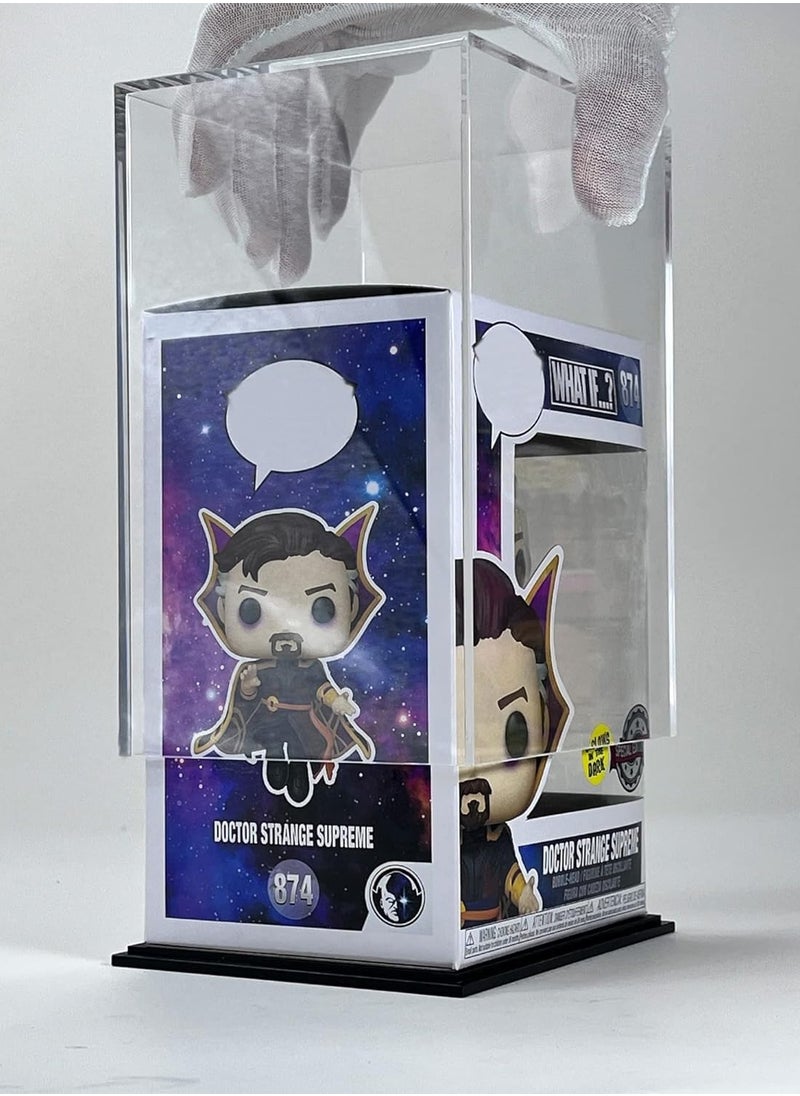 Assembled Acrylic Display Case, Clear Acrylic Protector Compatible with Funko POP! 4 Inch Vinyl Figures, Countertop Alternative Glass Case for Home Storage