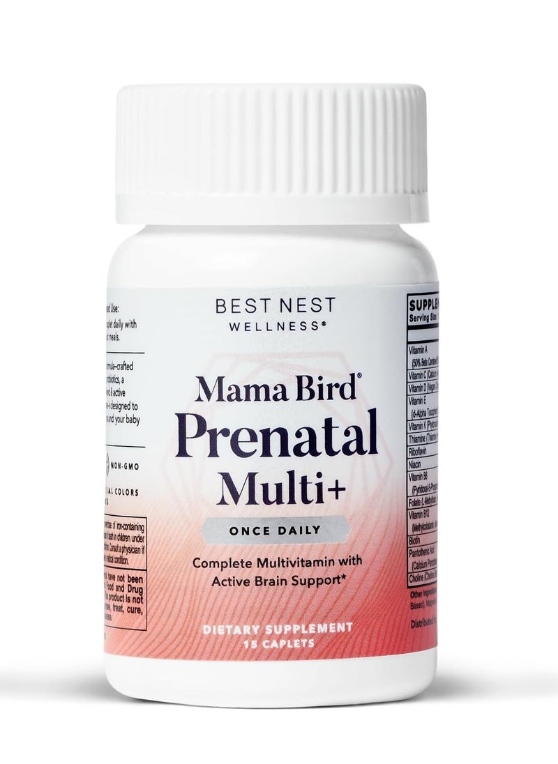 Mama Bird Prenatal Vitamin, Methylated Prenatal Vitamins, Organic Blend, Vegan, Methylfolate (Folic Acid for Pregnant Women), B12, Once Daily, 15 Ct