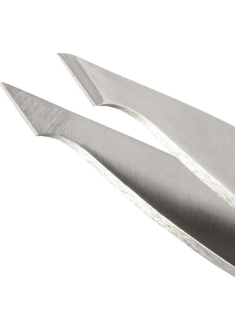 Pointed Slant Tweezer Silver