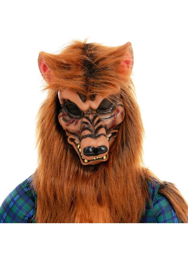 Scary Werewolf Halloween Kids Costume With Mask, Gloves And Shoes Cover For Wolf Dress Up Costume-M(8-10Yr)