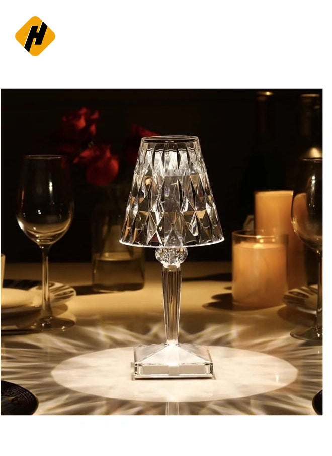 Touch Crystal Diamond Table Lamp, Romantic LED Night Light Modern Gift Relax Bedside Lamp with USB Charging Port Decoration Desk Nightstand Lamps