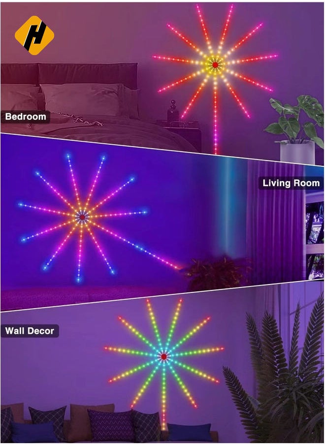 Smart Firework LED Lights 30cm - Color Changing USB Decor for Bedroom