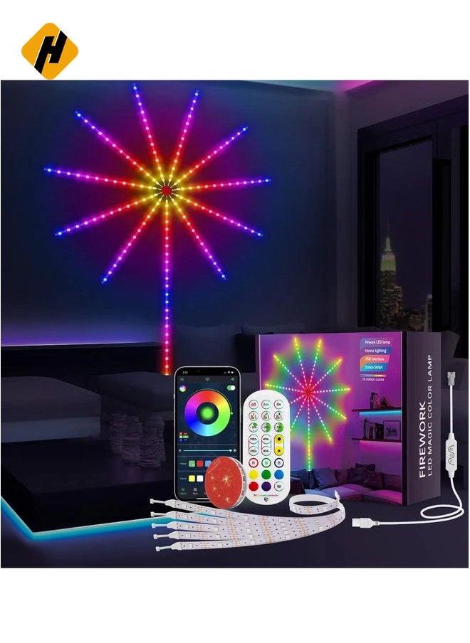 Smart Firework LED Lights 30cm - Color Changing USB Decor for Bedroom