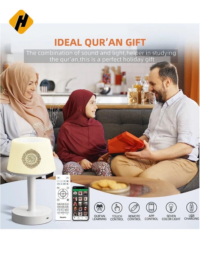 Table Lamp Quran Speaker,Muslim Bluetooth Speaker,Digital Speaker with Remote&Mobile App Night Light Desk Lamp for Kids