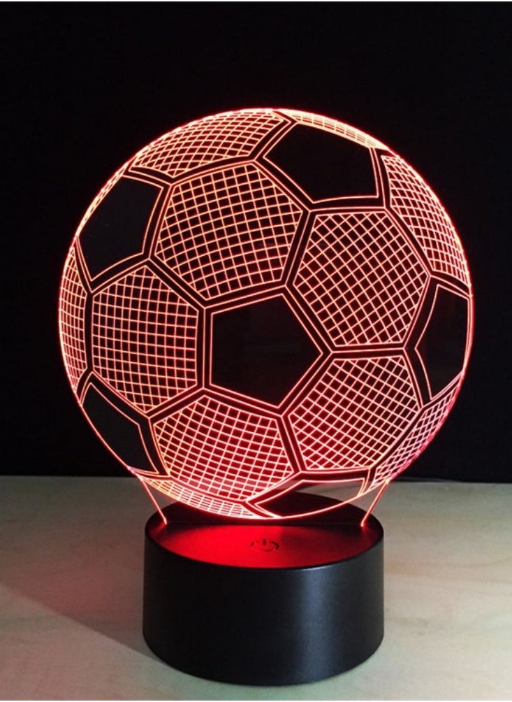 Kids Night Light Football 3D Optical Illusion Lamp With Remote Control 16 Colours Changing Soccer Gift Idea For Sport Fan Boys Girls