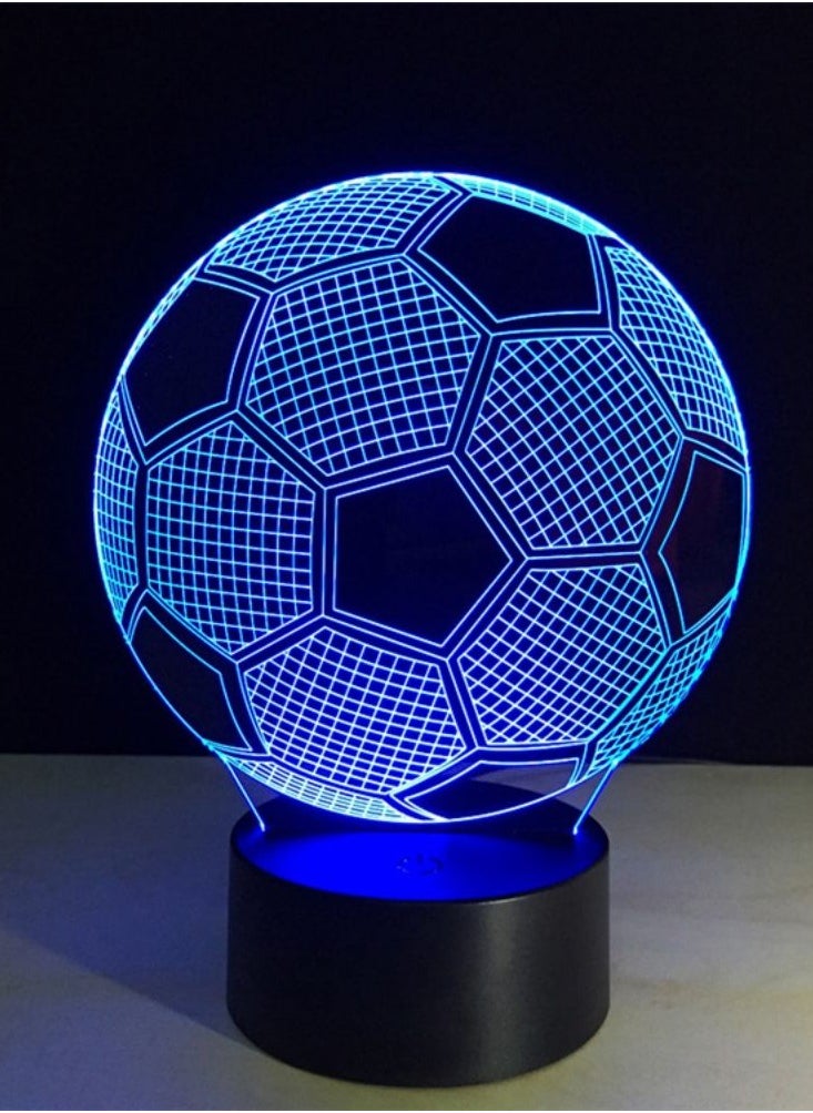 Kids Night Light Football 3D Optical Illusion Lamp With Remote Control 16 Colours Changing Soccer Gift Idea For Sport Fan Boys Girls