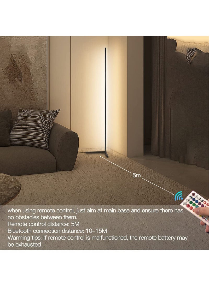 Smart RGB Floor Lamp ,RGB Corner Floor Lamp  with App/Remote Control/Dimmable/Music Sync,Smart Floor Light for Bedroom Living Room Gaming Room