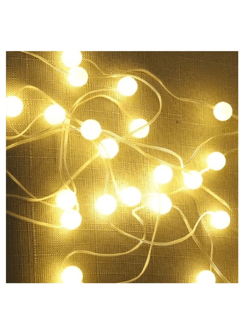 3x3 Crystal Ball Curtain Lights 3M Warm White 3W Corded Electric  for Ramadan Christmas, Anniversary Decoration