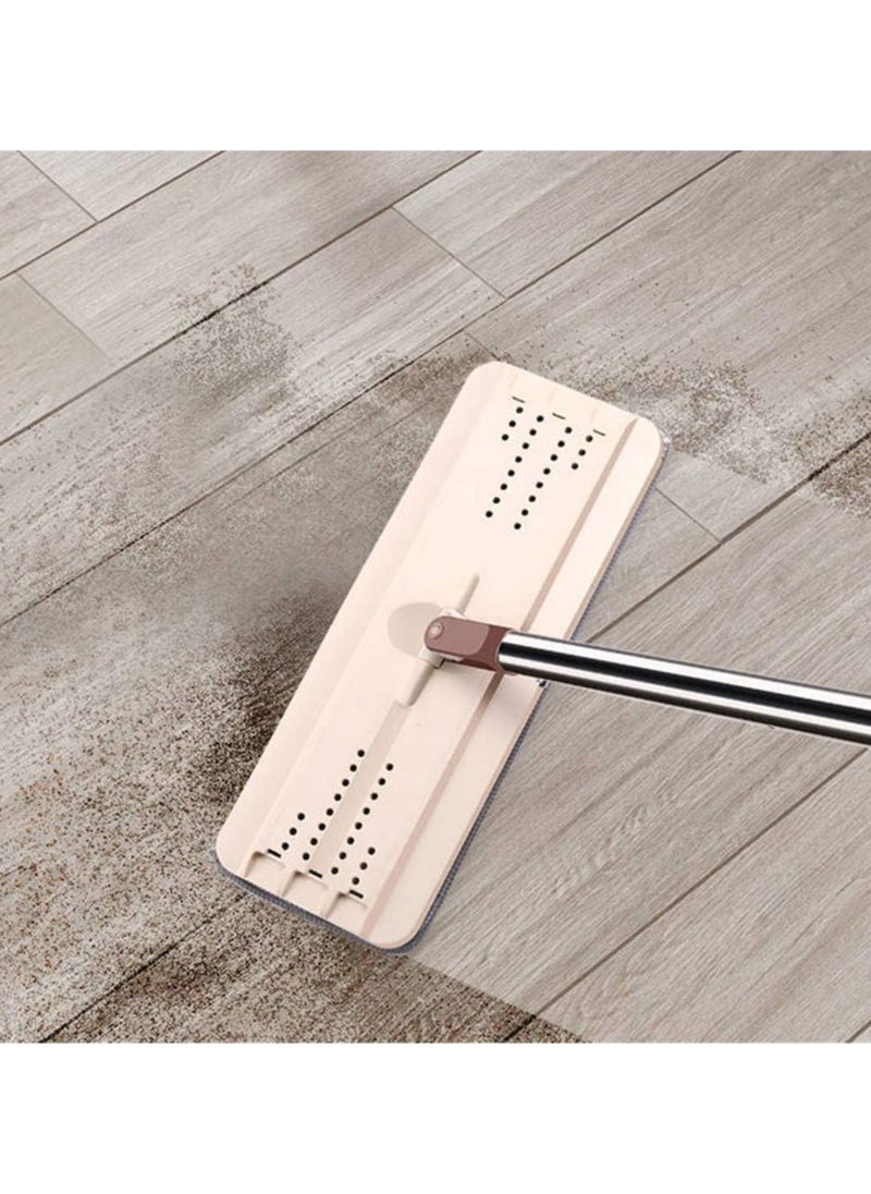 2 in 1 Wet & Dry Floor Mop Bucket Hand Free Wash Flat Squeeze Lazy Mop Home Kitchen Floor Cleaning Mops Magic Automatic Spin Mop Avoid Hand Wash Ultra Fine Fibre Cleaning random color available