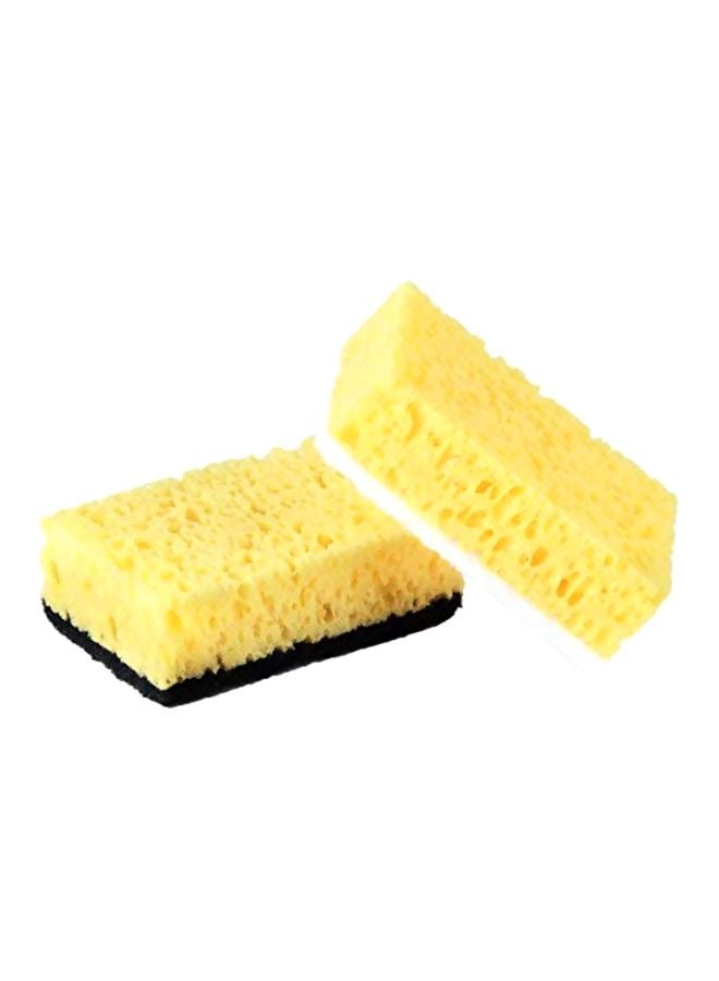 9-Piece Multi Use Scrub Sponge Yellow/Black 4.3x2.8x1.4inch