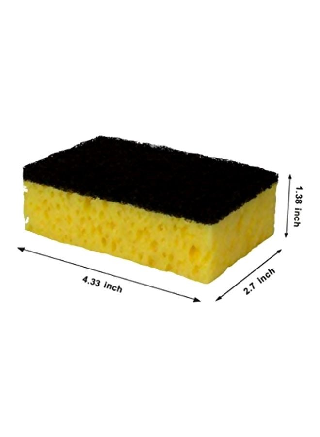 9-Piece Multi Use Scrub Sponge Yellow/Black 4.3x2.8x1.4inch