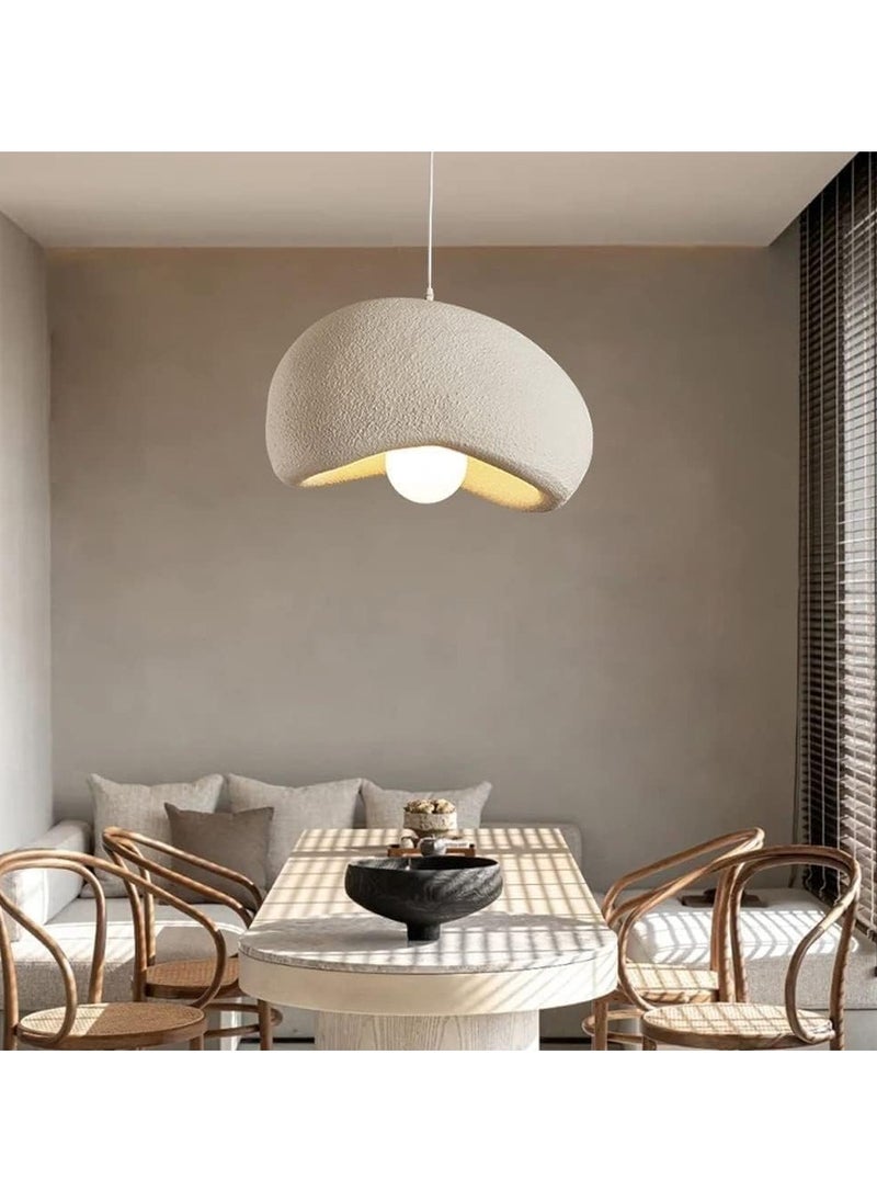 Japanese Minimalist Resin Pendant Light - White Hanging Dome Chandelier Ceiling Light for Home, Kitchen, Restaurants & Bars 30cm