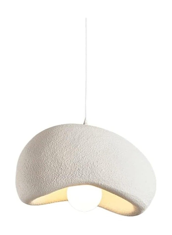 Japanese Minimalist Resin Pendant Light - White Hanging Dome Chandelier Ceiling Light for Home, Kitchen, Restaurants & Bars 30cm