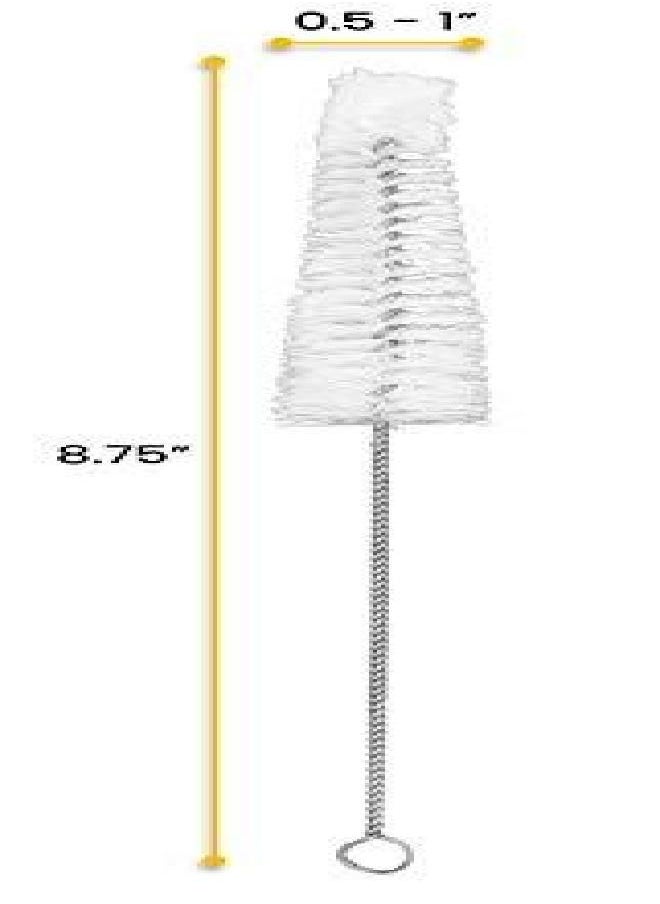 Tapered Nylon Cleaning Brush with Cotton Yarn Tip, 8.75