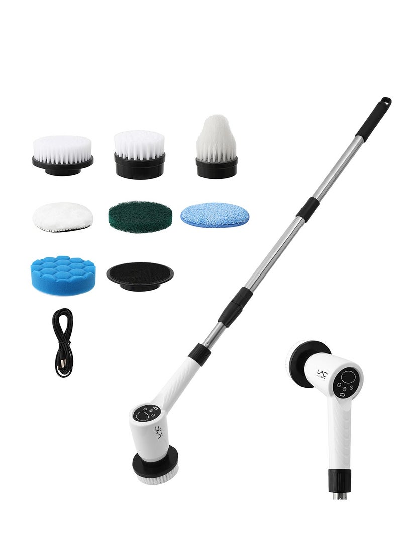 Electric Spin Scrubber Rechargeable Cleaning Brush with 7 Replaceable Brush Heads, Cordless and Portable Power Scrubber, Electric Bathroom Scrubber for Cleaning Tile, Sink, Window, Floor, Tub, Car