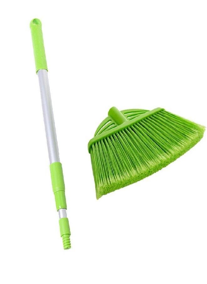 Xifando Three-Section Telescopic Aluminum Alloy Rod Long-Handled Broom（Green）