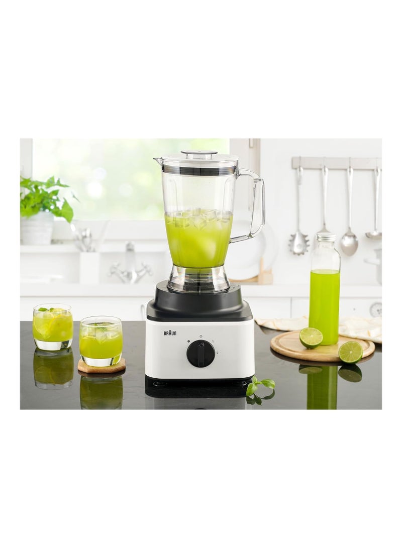 Food Processor 8 in 1, 750W, 2 Speeds, Pulse Function, 2.1L Capacity, 1.8L Blender, Slicing and Grating disc, Dough, Ice Crusher Blade, FP0132WH, White 750 W FP0132WH White