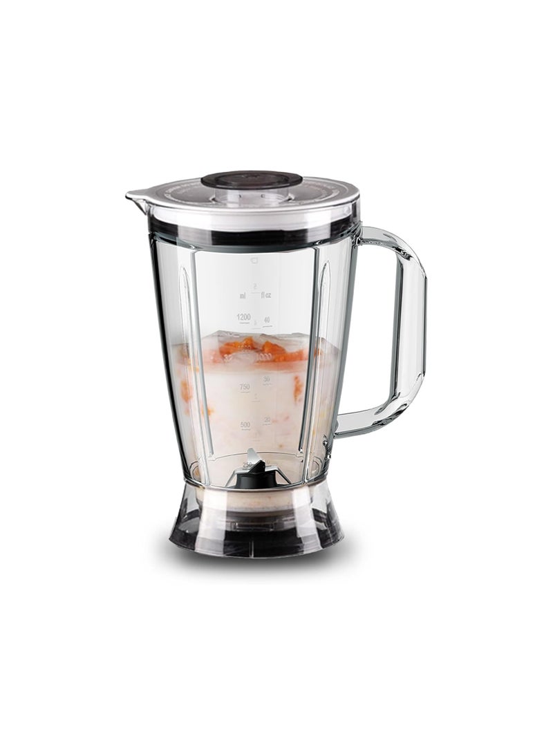 Food Processor 8 in 1, 750W, 2 Speeds, Pulse Function, 2.1L Capacity, 1.8L Blender, Slicing and Grating disc, Dough, Ice Crusher Blade, FP0132WH, White 750 W FP0132WH White